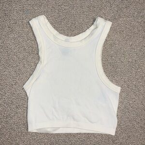 H&M Off-White/Cream Crop Tank Top